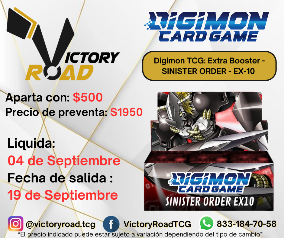 PREVENTA - Digimon TCG: Extra Booster -SINISTER ORDER - (EX-10) (24ct)