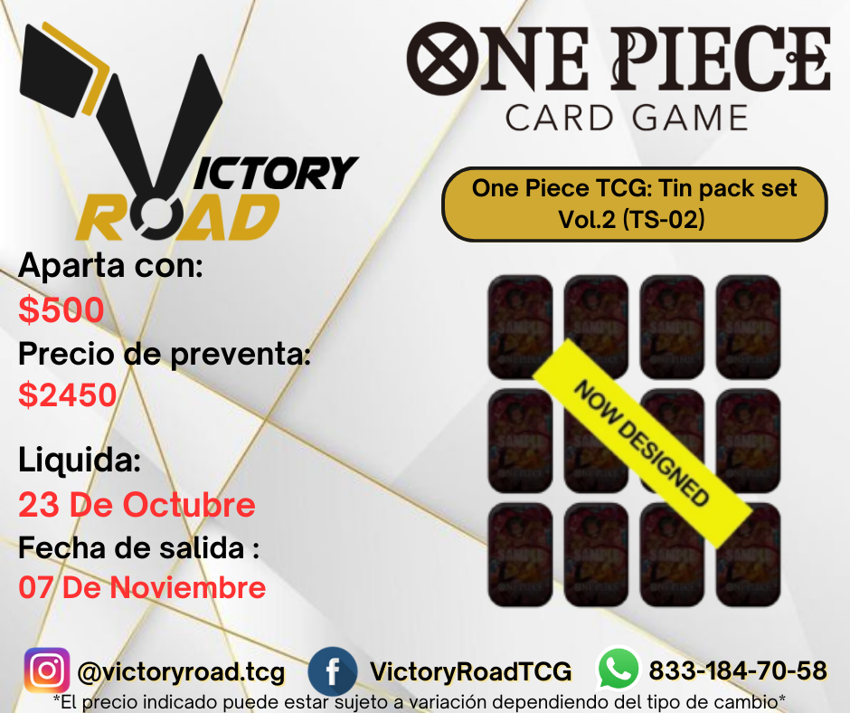 PREVENTA - One Piece TCG: Tin pack set Vol.2 (TS-02)