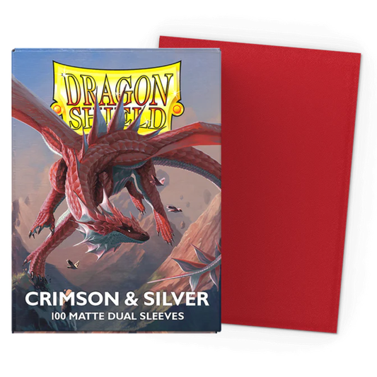 Micas Dragon Shield Standard Dual Matte Crimson & Silver 100ct