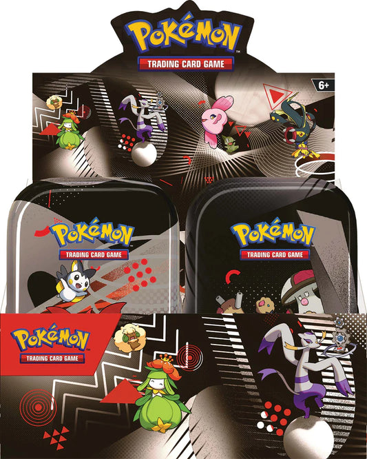 S&V 10.5 Black Bolt & White Flare Unova Mini Tin Display - Ingles