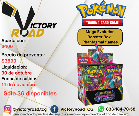 PREVENTA - Pokemon Phantasmal Flames -Booster Box