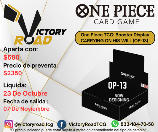PREVENTA- One Piece TCG: Booster Display CARRYING ON HIS WILL (OP-13)