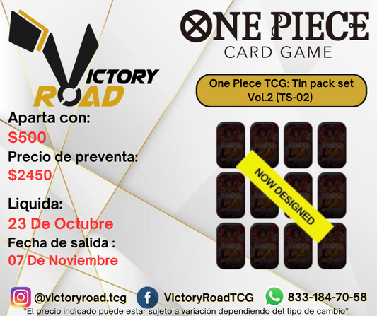 PREVENTA - One Piece TCG: Tin pack set Vol.2 (TS-02)