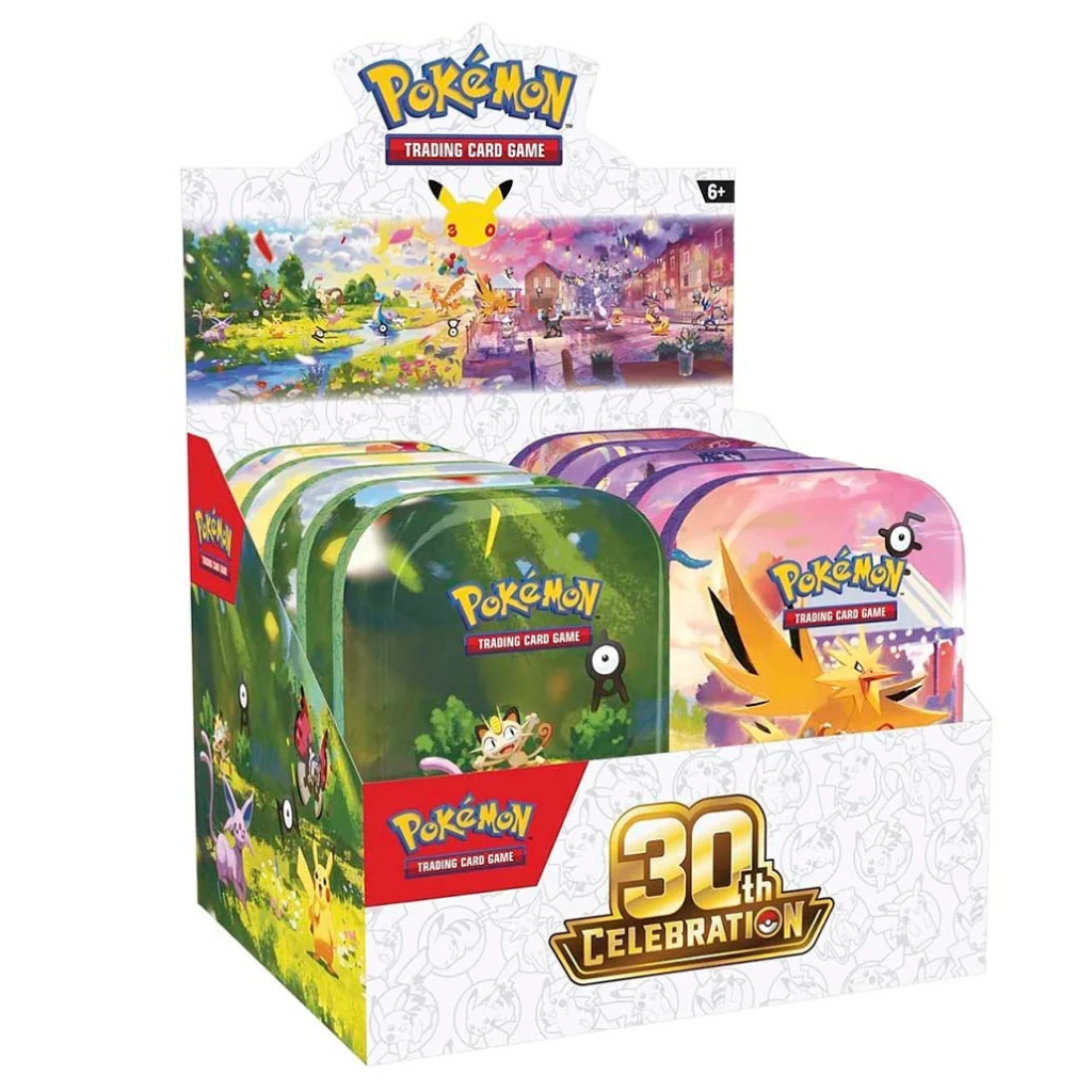 Display Mini Tin 30th Anniversary Celebration (INGLÉS) - Victory Road TCG
