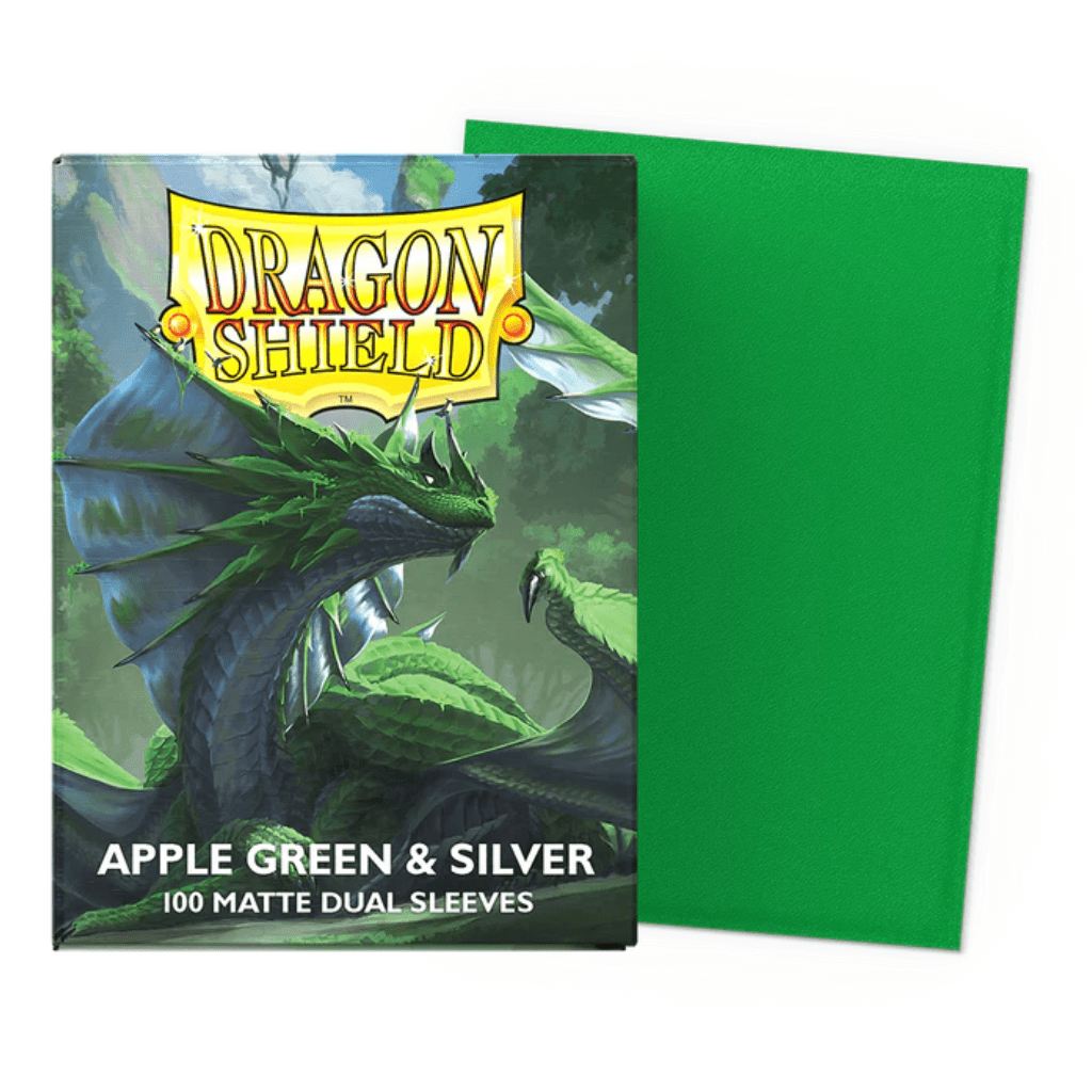 Micas Dragon Shield Standard Dual Matte Apple Green & Silver 100ct - Victory Road TCG