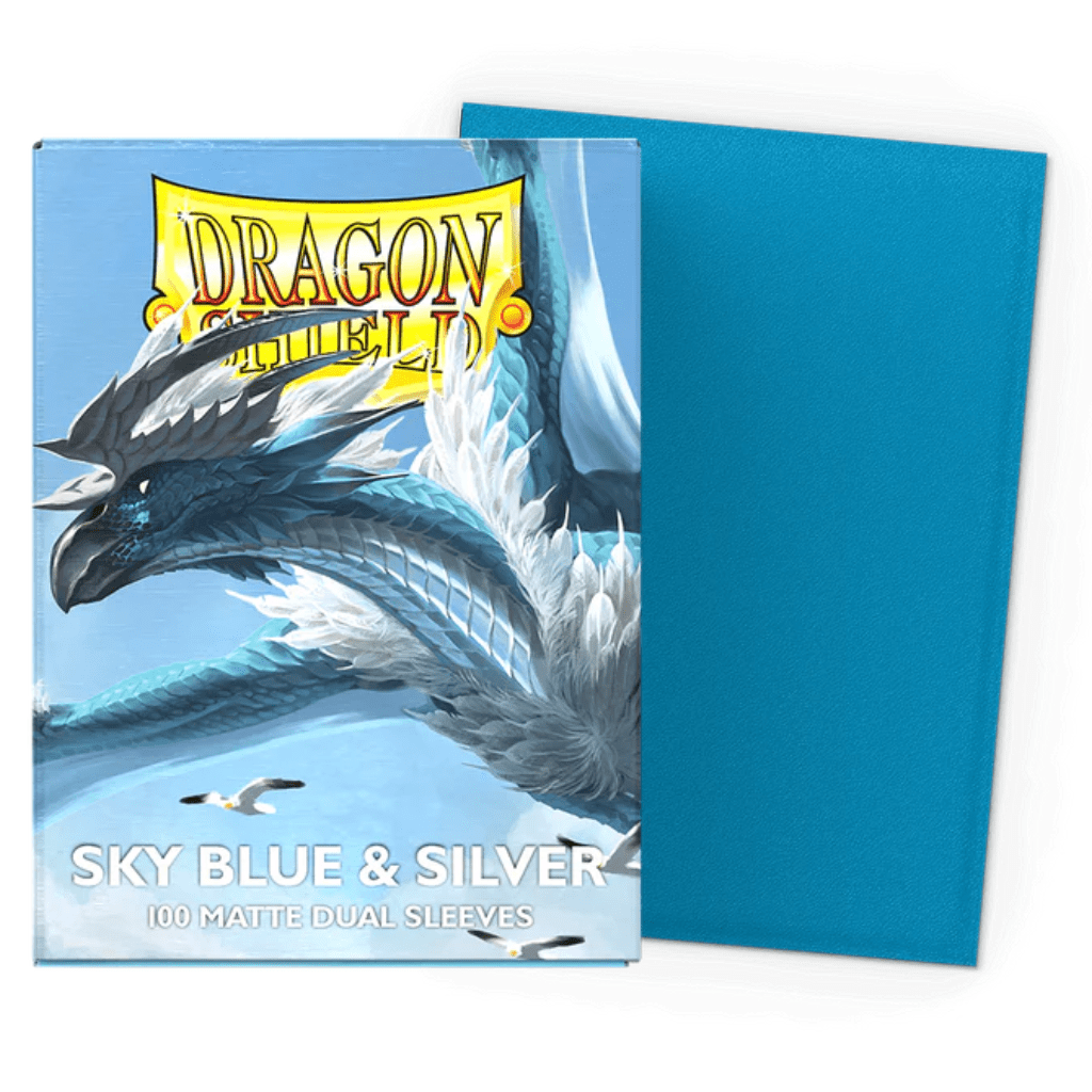 Micas Dragon Shield Standard Dual Matte Sky Blue & Silver 100ct - Victory Road TCG