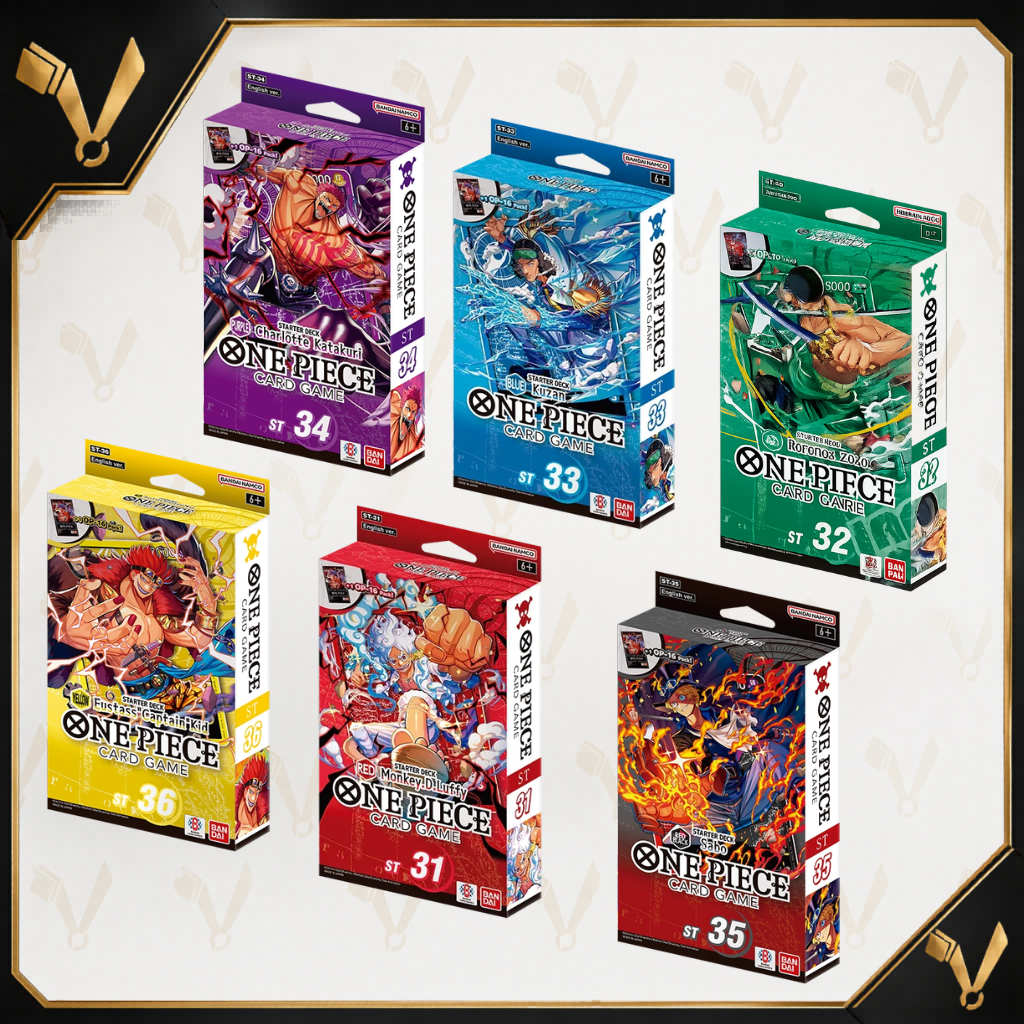 PREVENTA Pack 6 Starter Decks One Piece Card Game ST-31 a ST-36 (Inglés) - Victory Road TCG